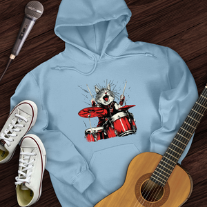 Cat Playing Drums Hoodie