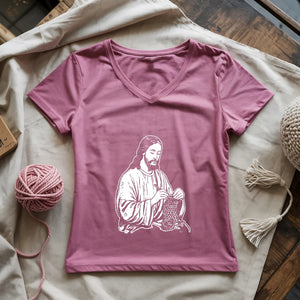 Jesus Crochet Lady V-neck