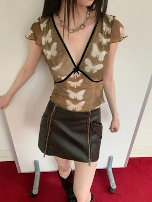 Butterfly V Neck Top