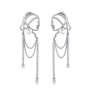 Girl With a Pearl Outline Earrings