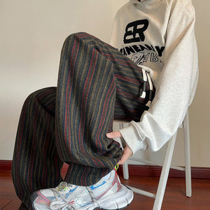 Grandma Vintage Stripe Wide Leg Pants