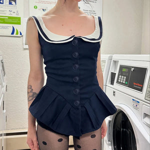 Nautical Button Mini Dress