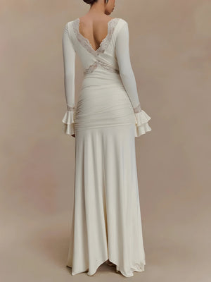 Tie Front Draped Maxi Dress