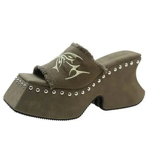 Fairy Grunge Platform Slide Sandals
