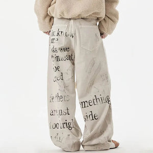 Downtown Girl Graffiti Denim Pants