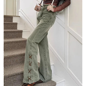Fairy Grunge Lace Up Jeans