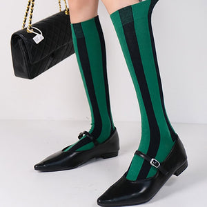 Meet Me On Campus Striped Knee Socks