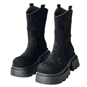 Star Cut-Out Platform Boots