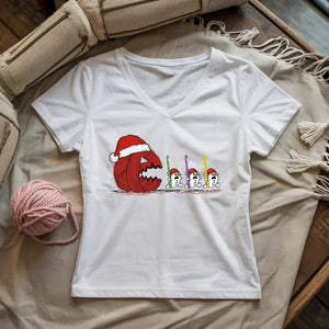 Hooked on Fear Lady V-neck