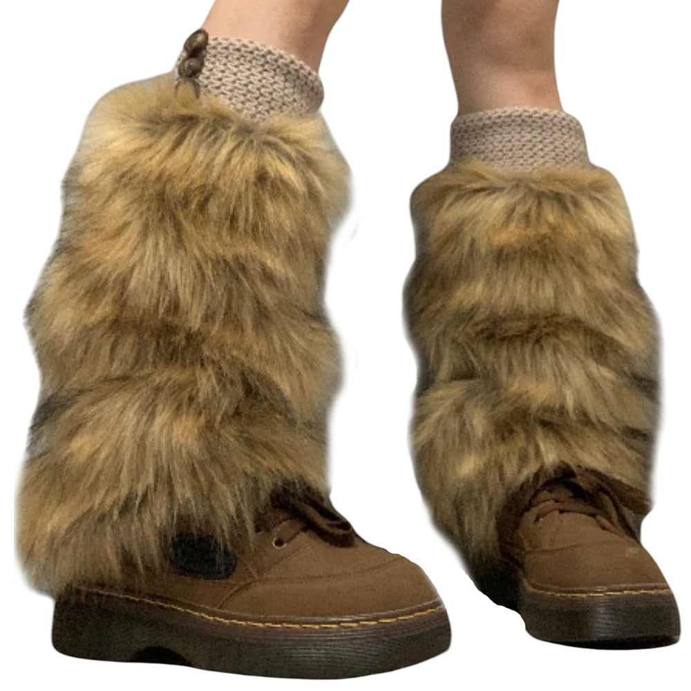 2000s Aesthetic Faux Fur Leg Warmers