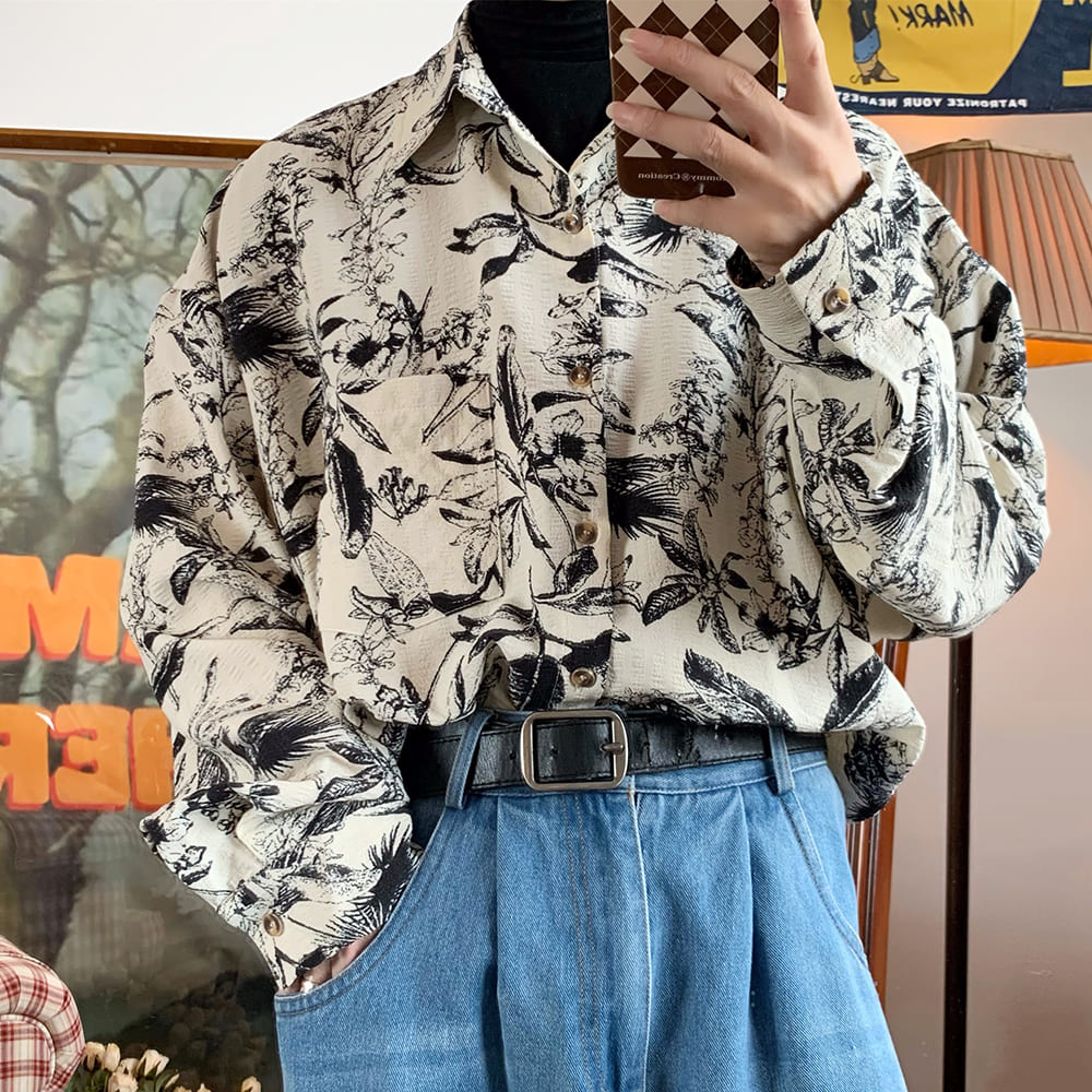 90s Style Floral Print Shirt