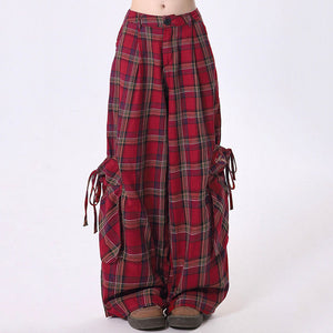 90's Grunge Plaid Cargo Pants
