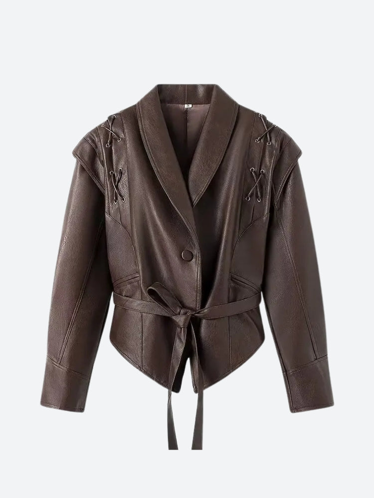 Asymmetric Faux Leather Jacket
