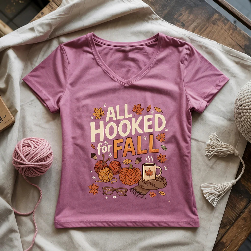 Hooked For Fall Lady V-neck