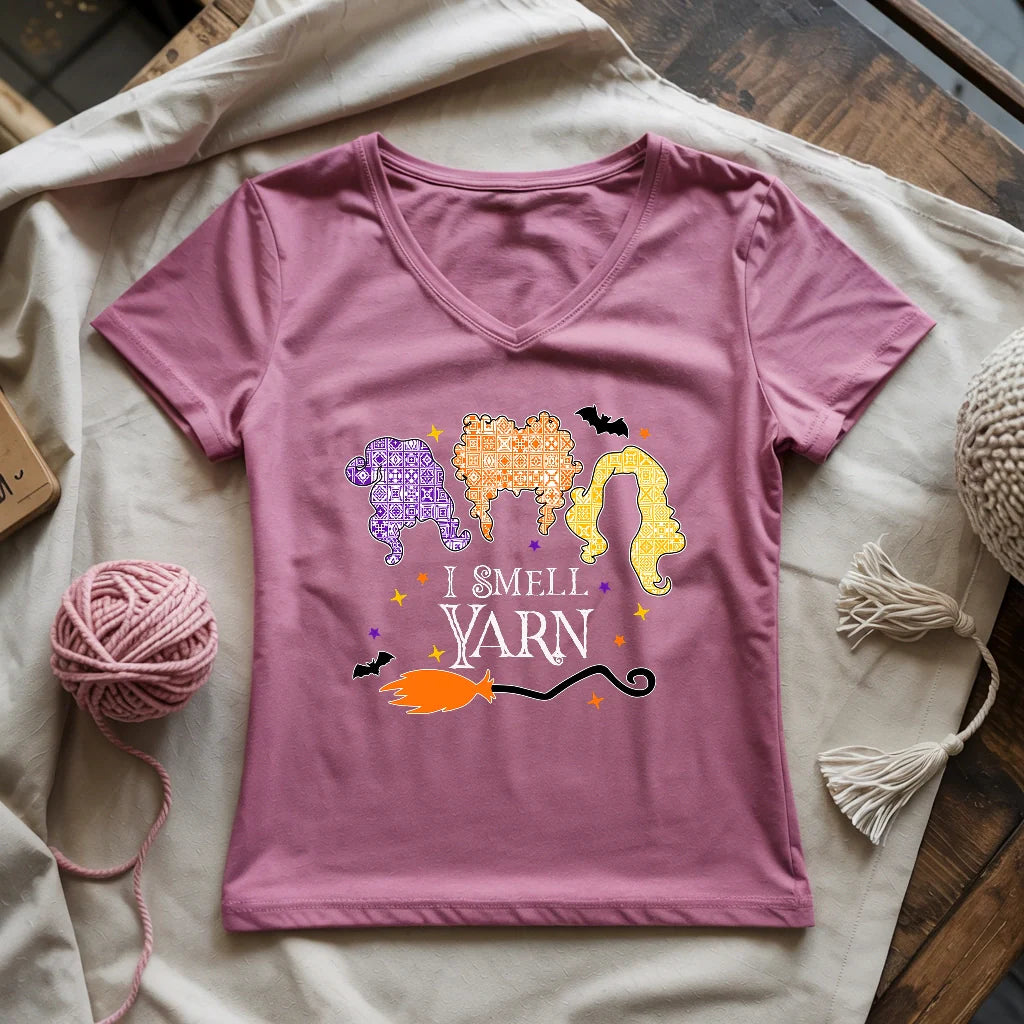 I Smell Yarn Lady V-neck