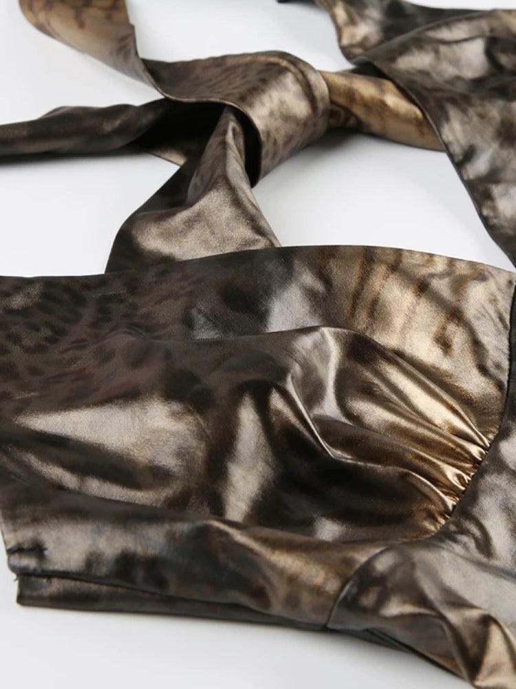 Baddie Leopard Backless Top