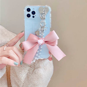 Bow Pearl Chain iPhone Case