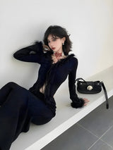 Faux Fur Trim Cardigan