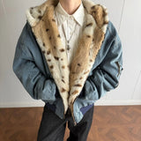 Fur Lined Hooded Denim Jacket