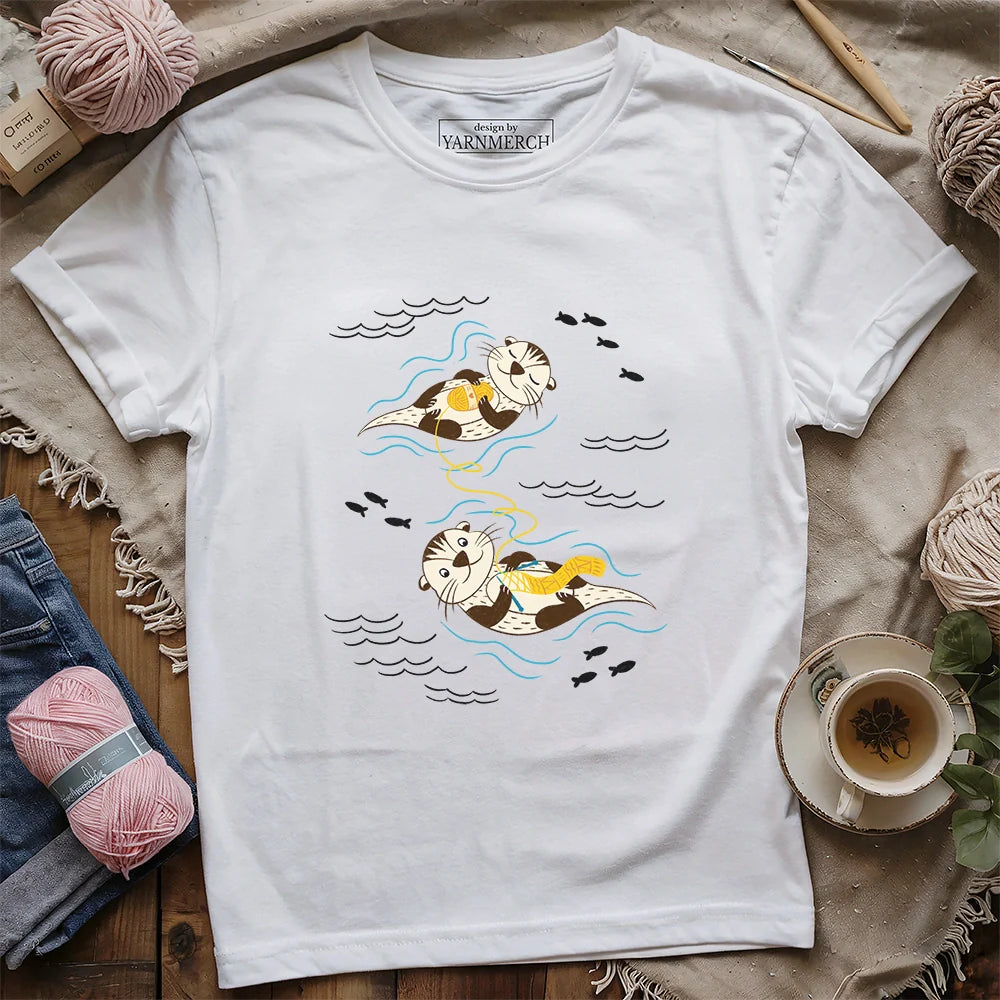 Otterly Knitting Away T-shirt