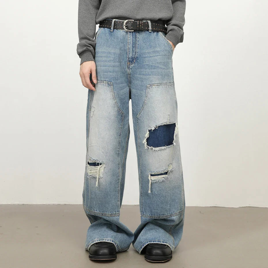 Patchwork Wide Jeans