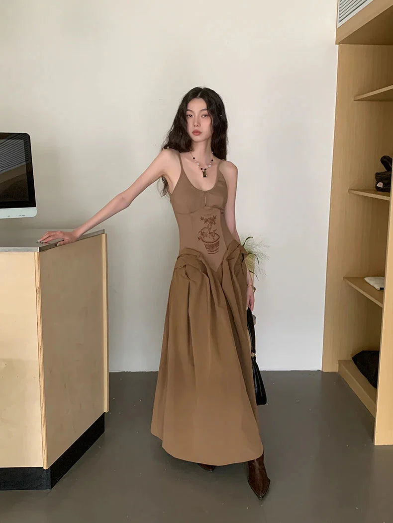 Vintage Corset Maxi Dress