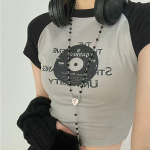 Vinyl Print Crop Top