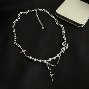 Y2K Star Beaded Chain Necklace