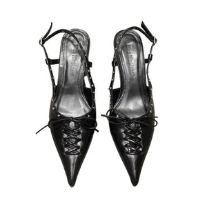 Old Money Aesthetic Lace Up Mules