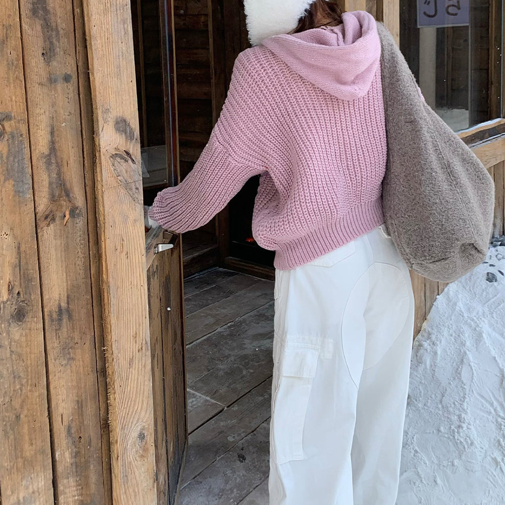 Candy Morning Loose Knit Hoodie