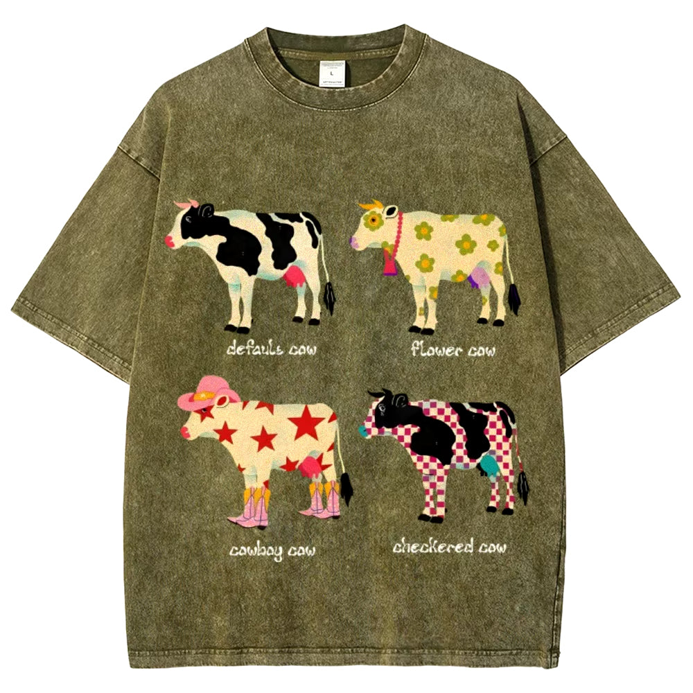 Indie Aesthetic Cow Graphic T-Shirt