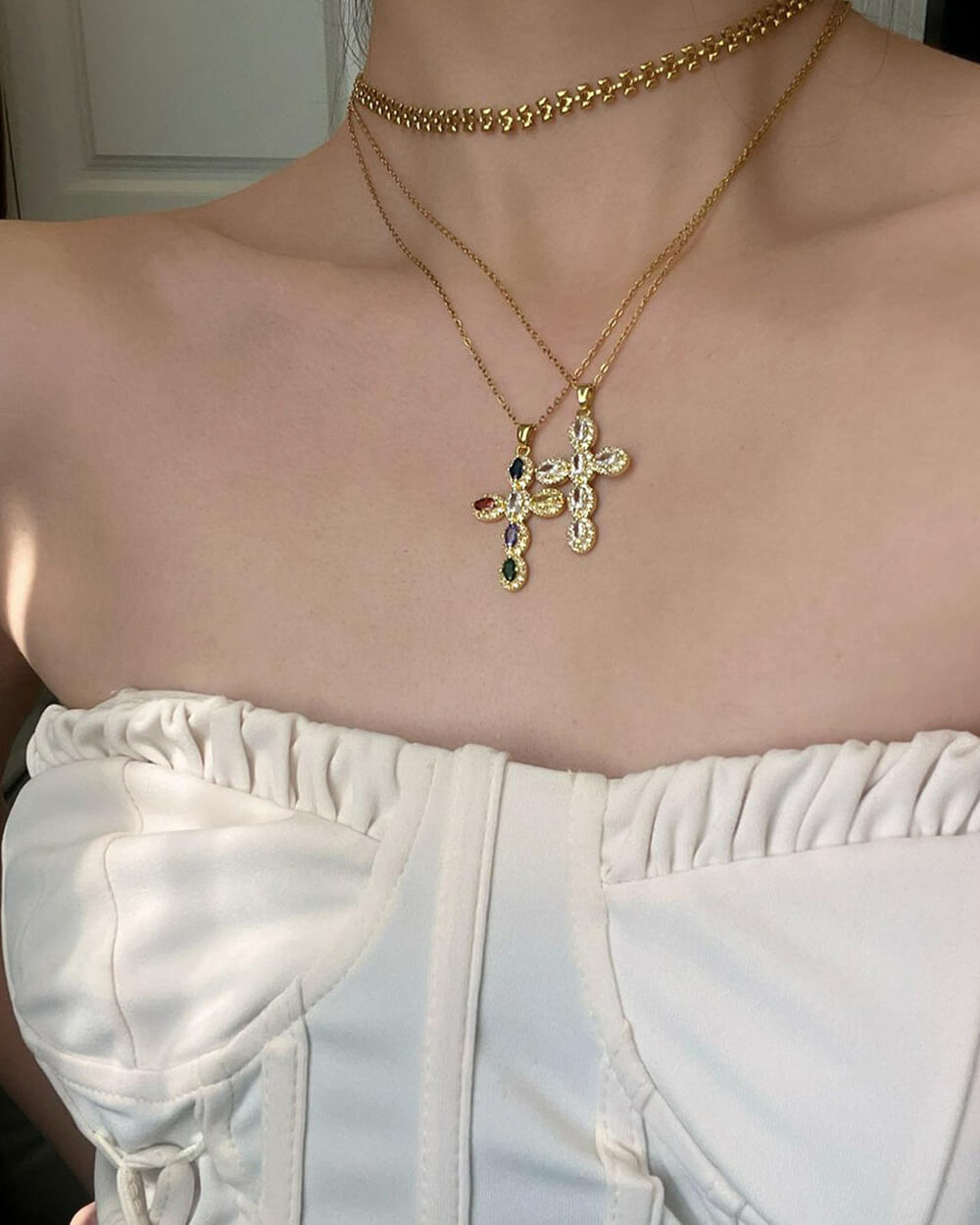 Mafia Mama Cross Charm Necklace