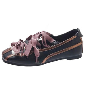 Balletcore Ribbon-Laced Flats