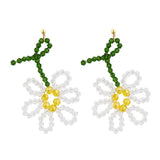 Beaded Daisy Earrings