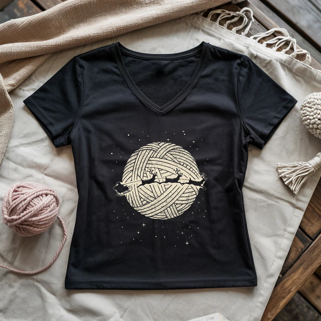 Christmas Yarn Night Lady V-neck