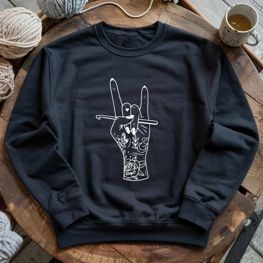 Crocheting Rock Sweatshirt