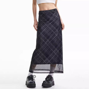 Less Conversation Plaid Maxi Skirt