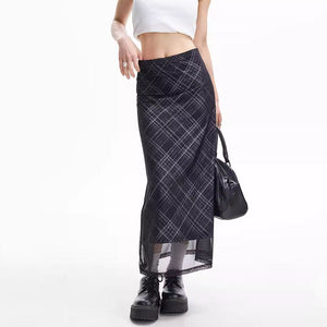Less Conversation Plaid Maxi Skirt