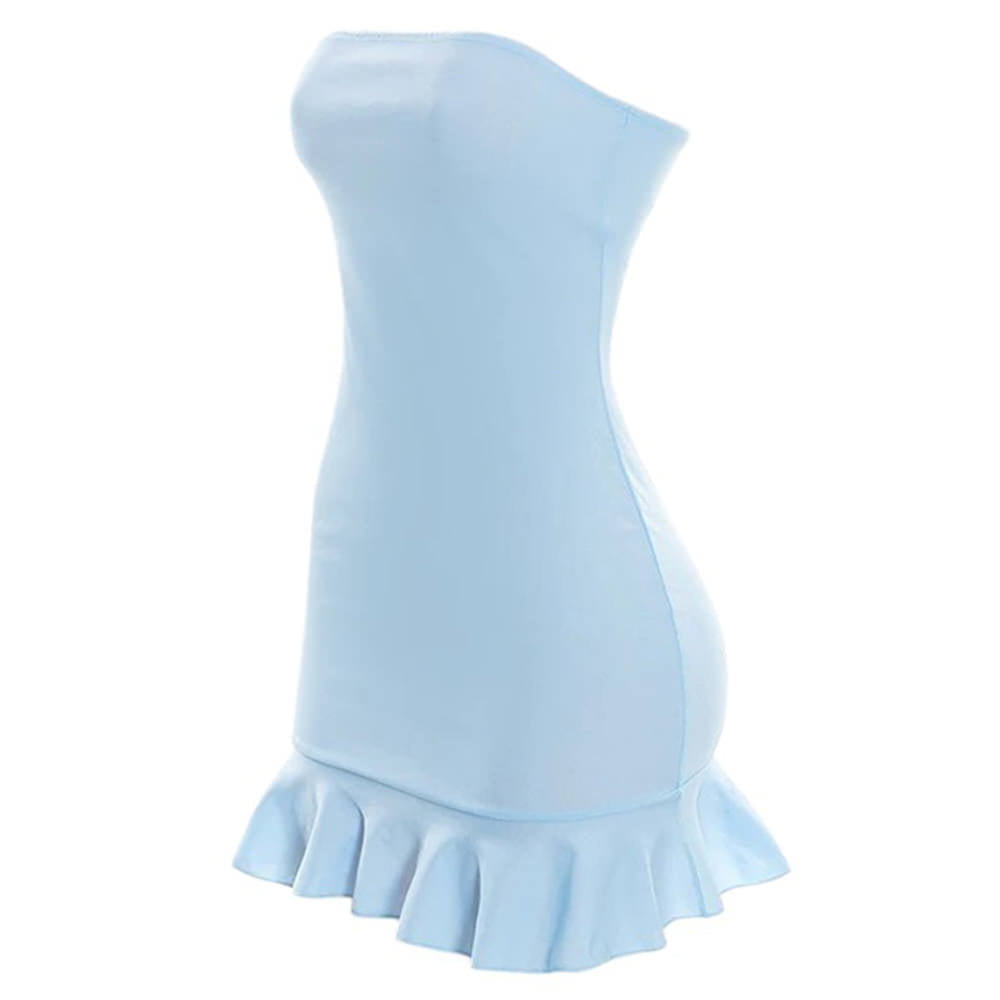 Baby Blue Off Shoulder Mini Dress