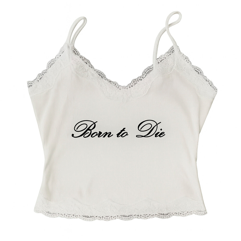Born to Die Ribbed Lace Top
