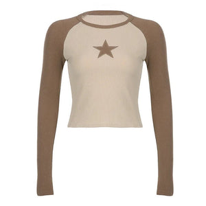 Star Girl Brown Long Sleeve Top
