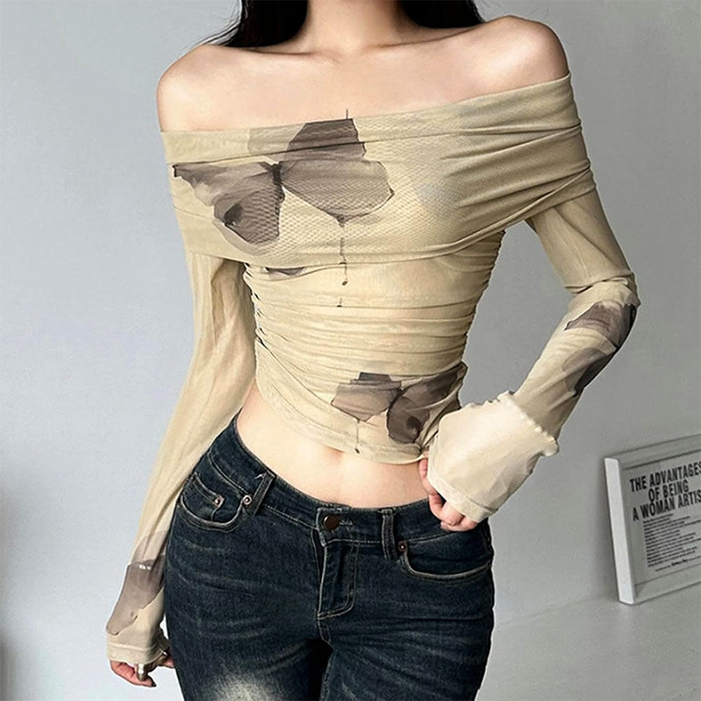 Butterfly Aesthetic Bardot Top