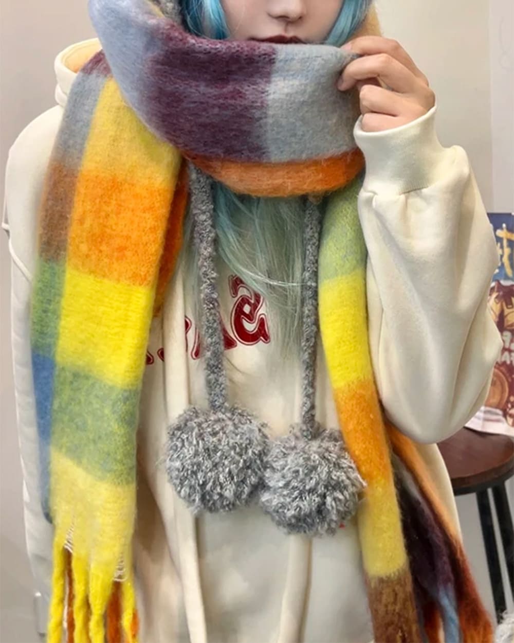 Colorful Plaid Pattern Scarf