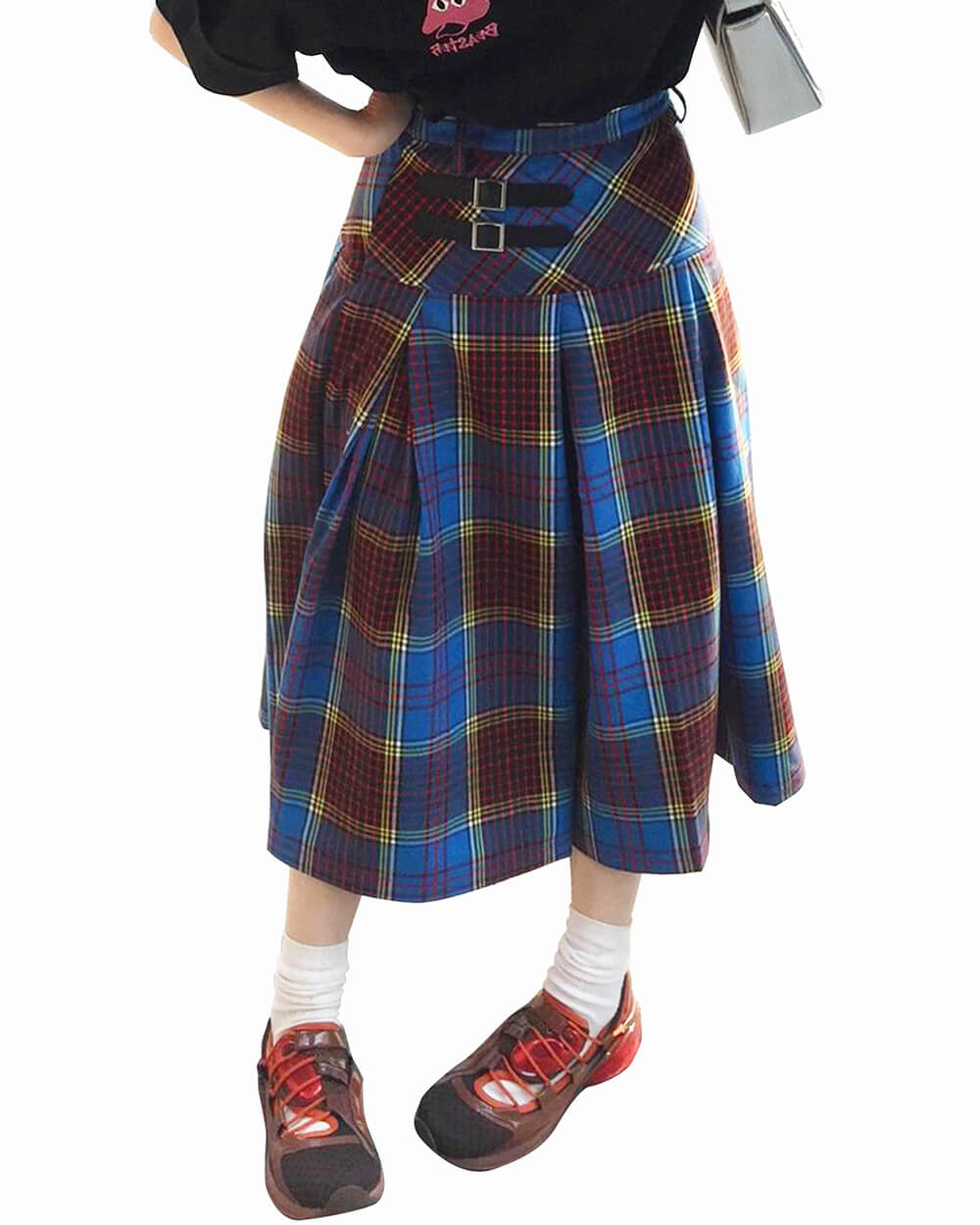 School Riot Plaid Pleated Skirt