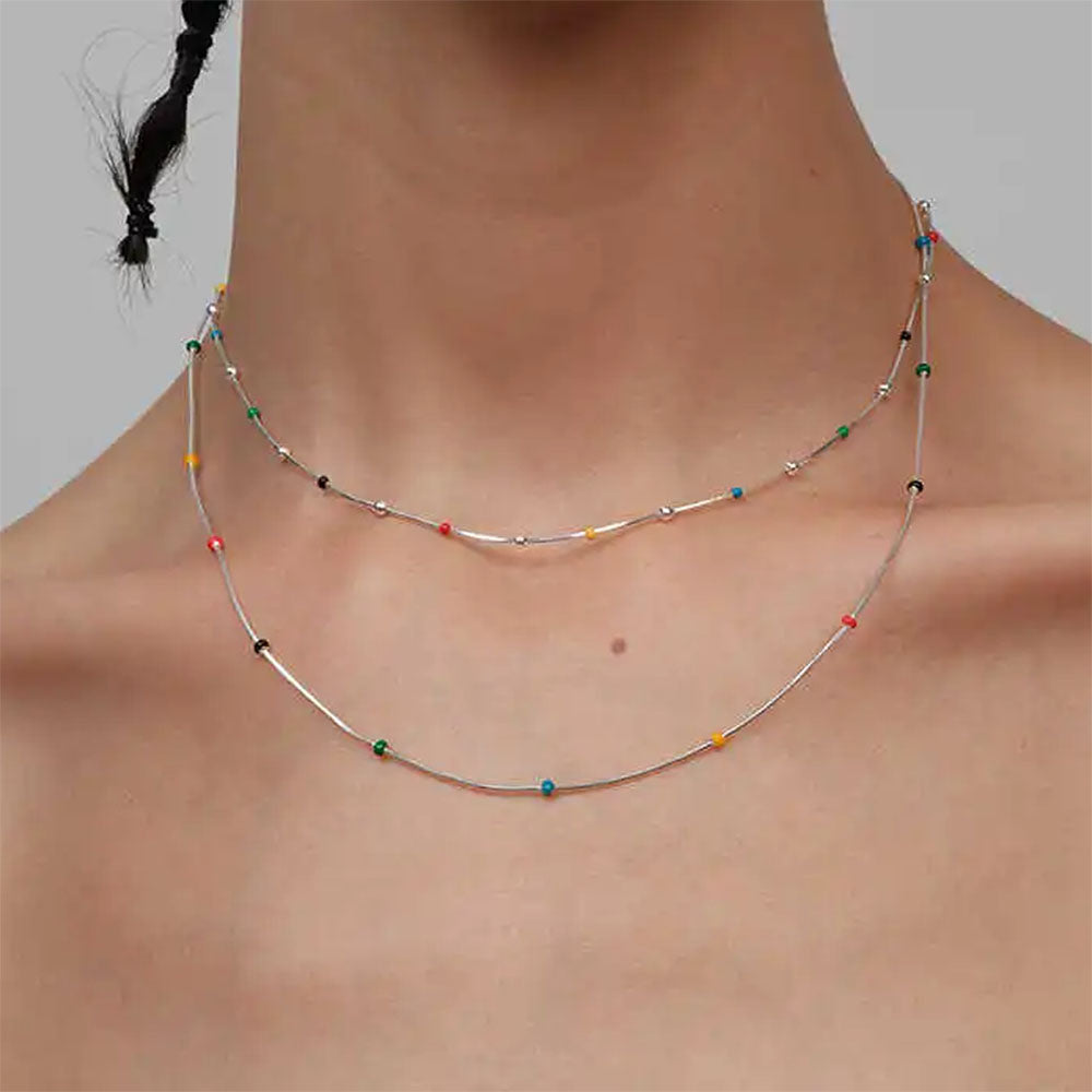 Delicate Beaded Chain Necklace