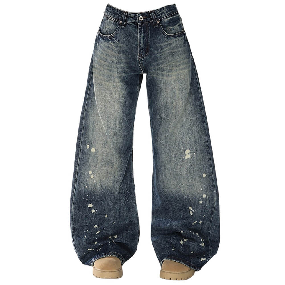 Downtown Girl Distressed Baggy Jeans