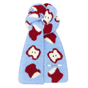 Fuzzy Apple Pattern Scarf