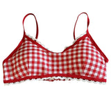 Gingham Picnic Ruffle Bra Top
