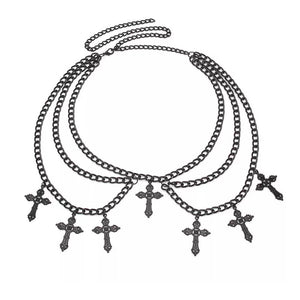 Gothic Cross Layered Chain Belt