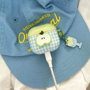 Green Apple Checkered AirPods Case